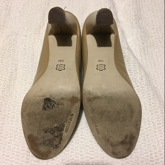 EUC Vintage Sam & Libby Tan Peeptoe Heels-Like New!!! - Picture 7 of 8